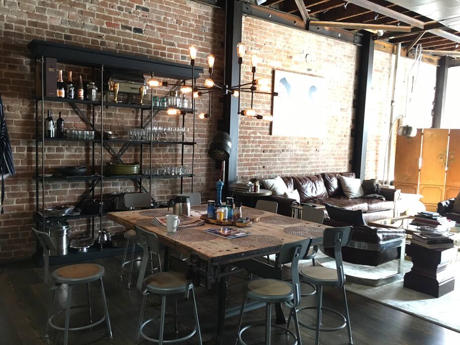 Dining area with premium lighting.
