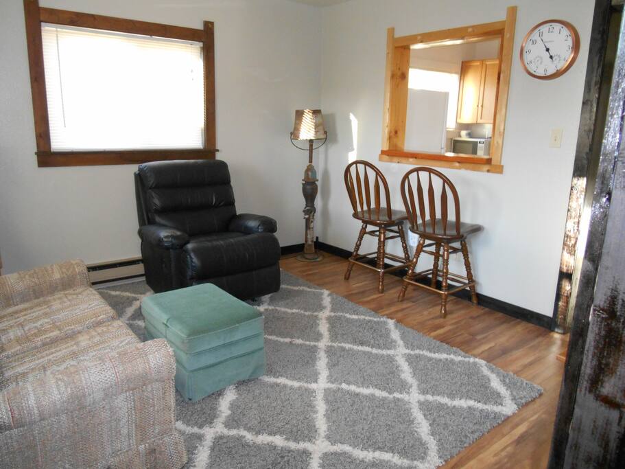 Comfortable living space with a bar