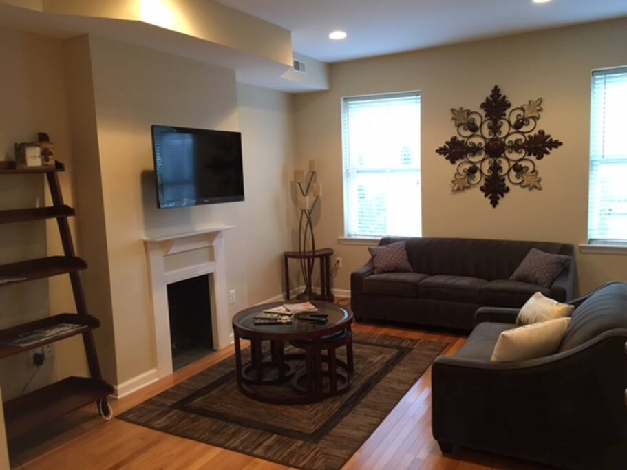 The downstairs living room area.