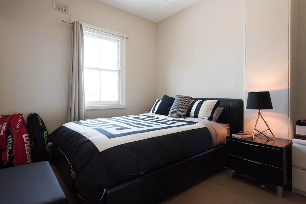 Luxurious bed with beautiful natural light.