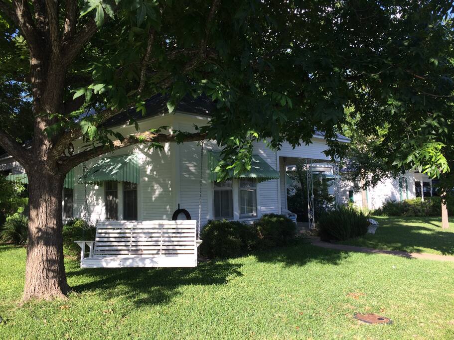 Feel free to take a swing in the front of the property and enjoy the Hill country sunset!