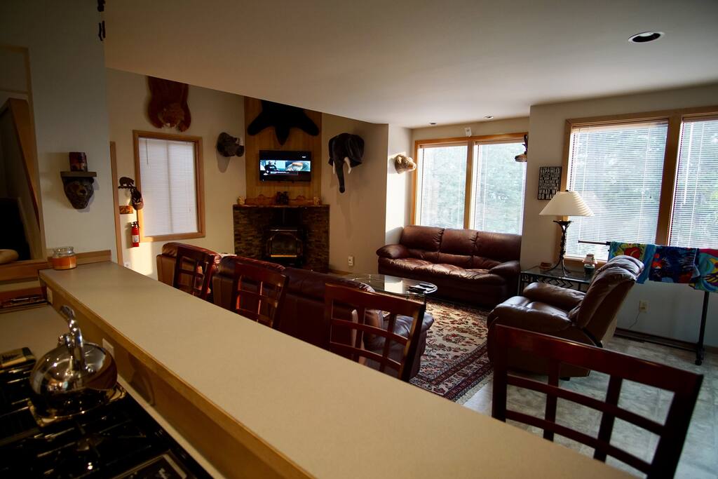 View from kitchen to living room