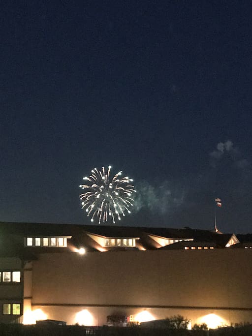 Catch the six flags firework show from the balcony!