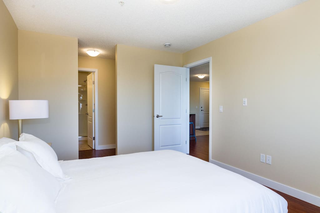 Master bedroom - queen sized bed.