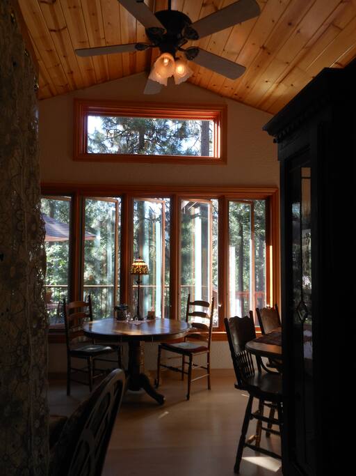 Living area windows with view