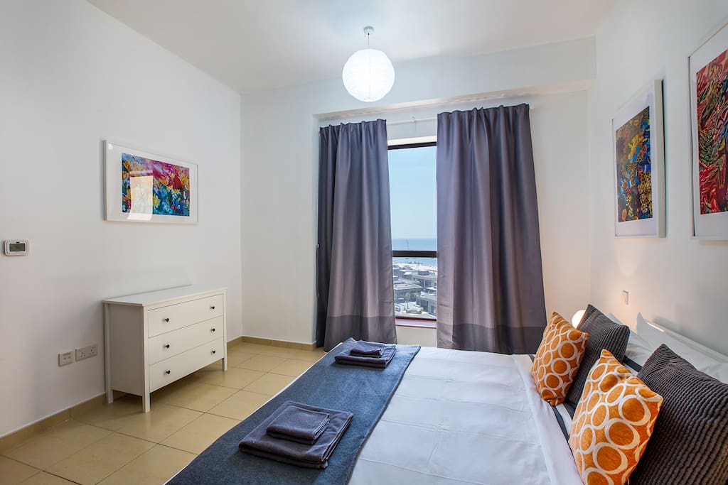 The kingsize bed, complete with views of the beach is the perfect way to end your day
