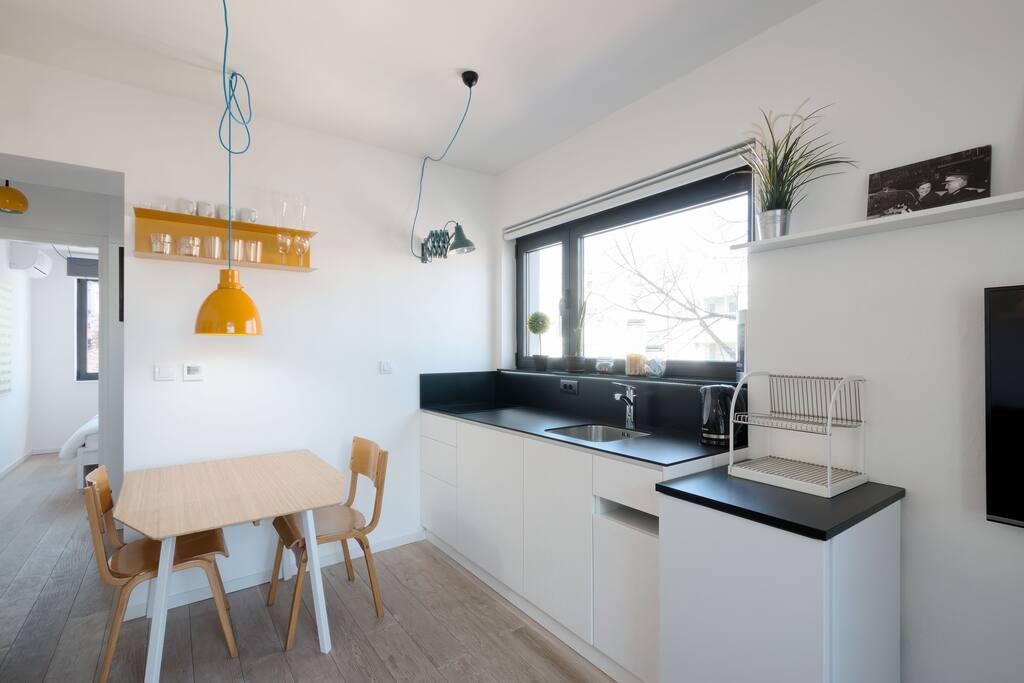Kitchen and view on hall