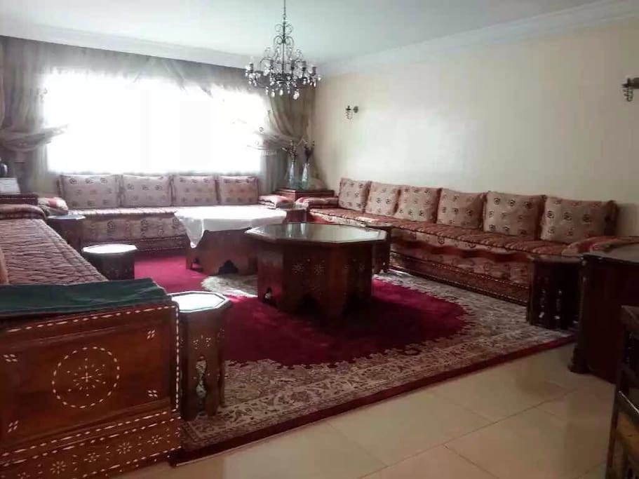 The Beautiful And well designed Moroccan salon/ living Room with TV, cable And internet connexion.