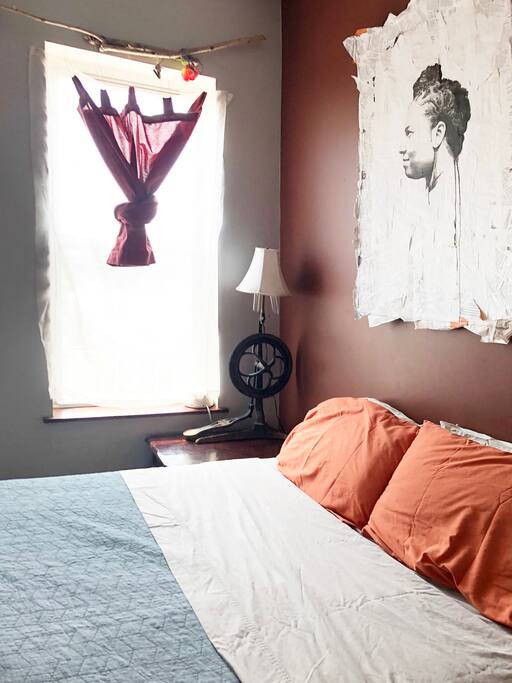 There is a lot of daylight in the bedroom