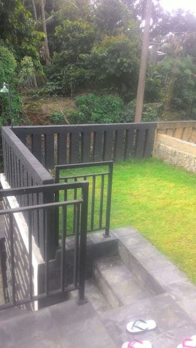 small garden for relaxing or barbeque party