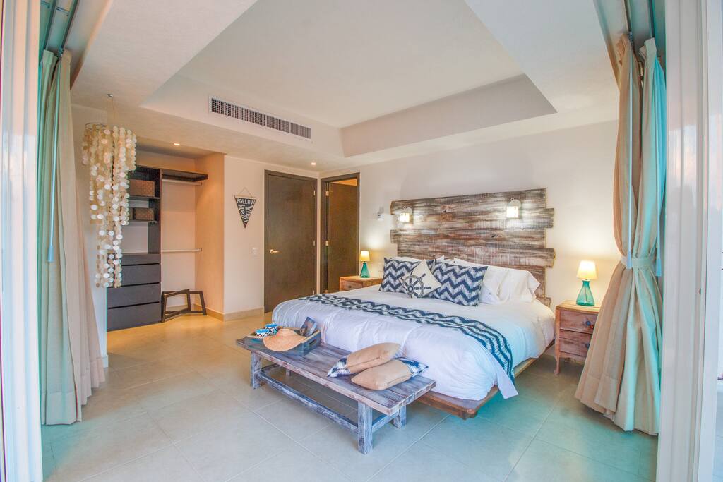 king sized bed in master bedroom