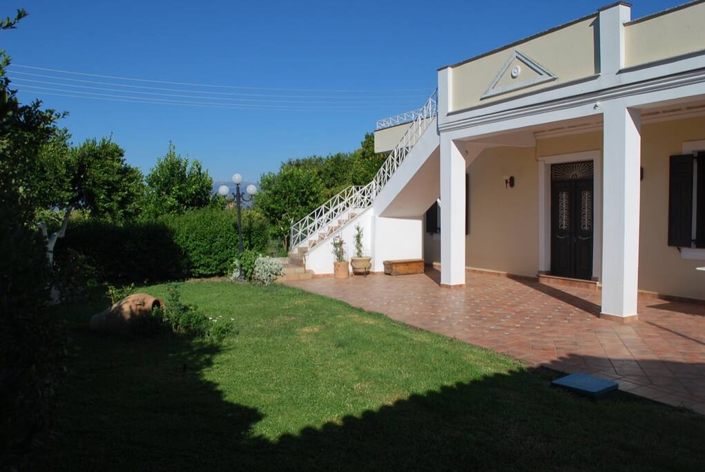 outside with front yard