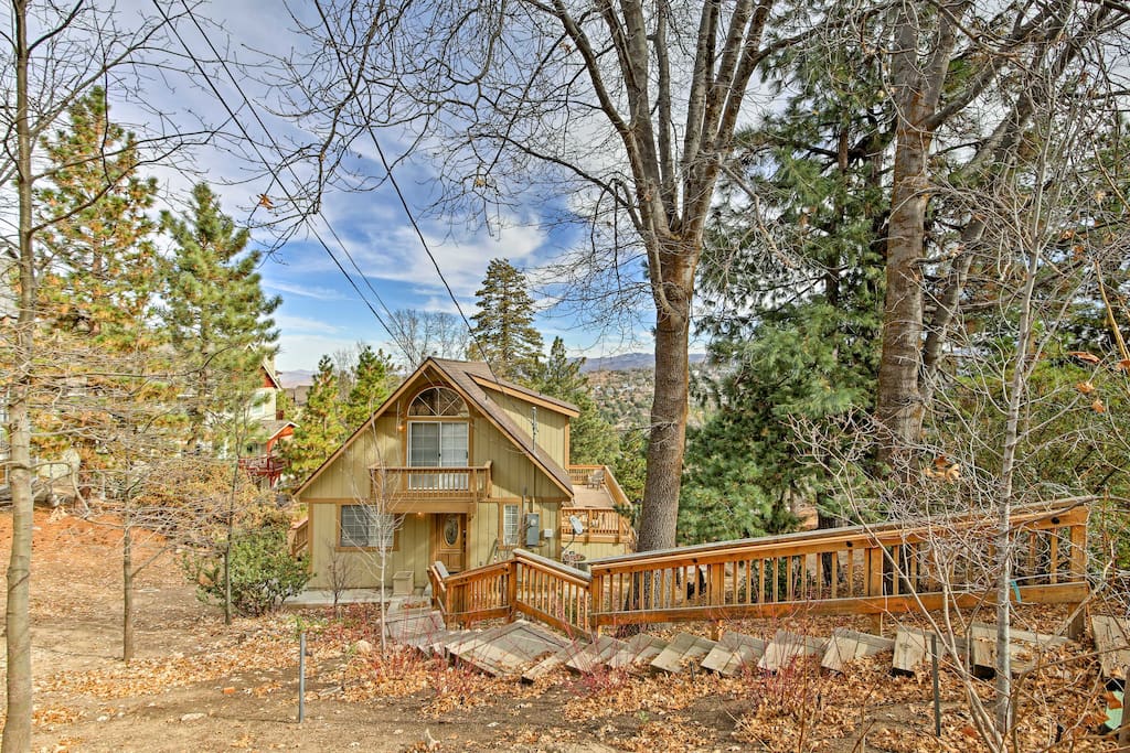 Newly remodeled, this A-frame cabin sleeps up to 12 guests.
