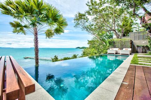 The Headland Villa 2, beachfront and sunset Samui