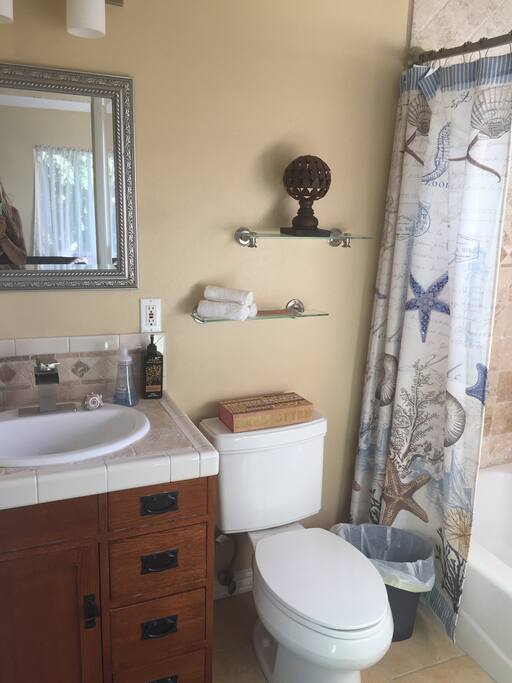 One of two full baths. This one is in one of the bedrooms.