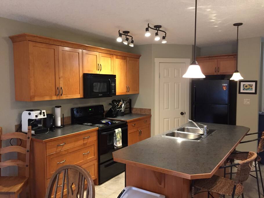 View from dining room into kitchen