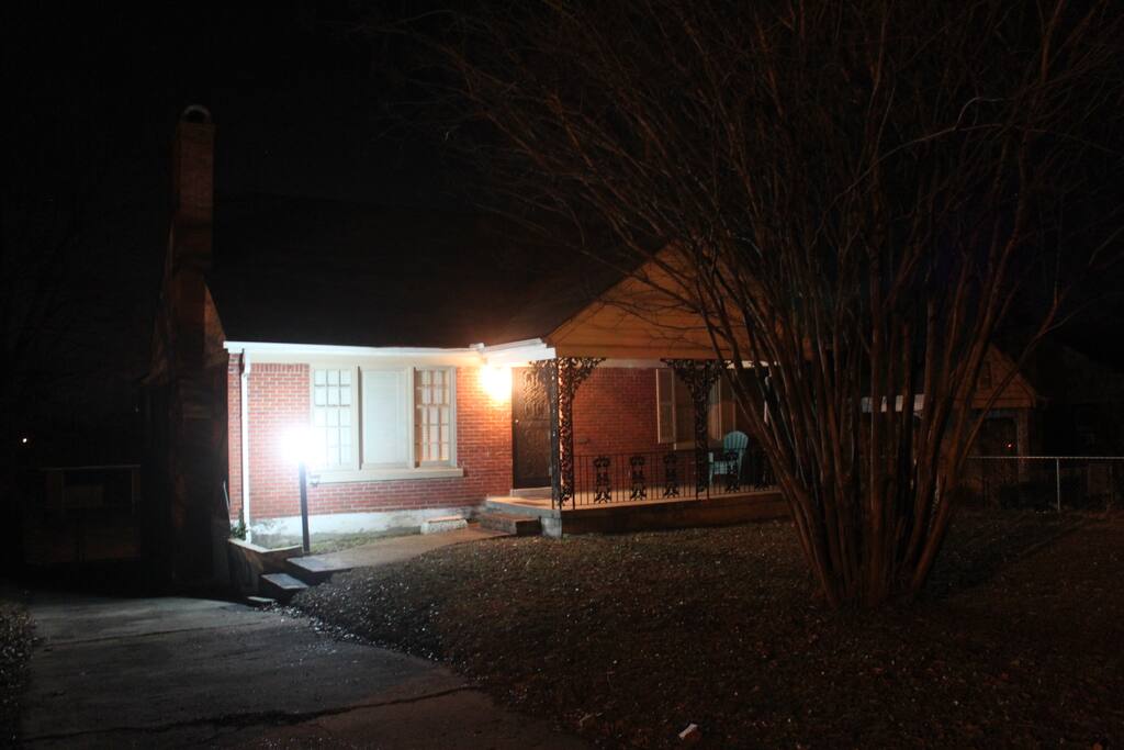 front at night