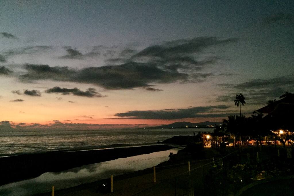 View from the beach in front.