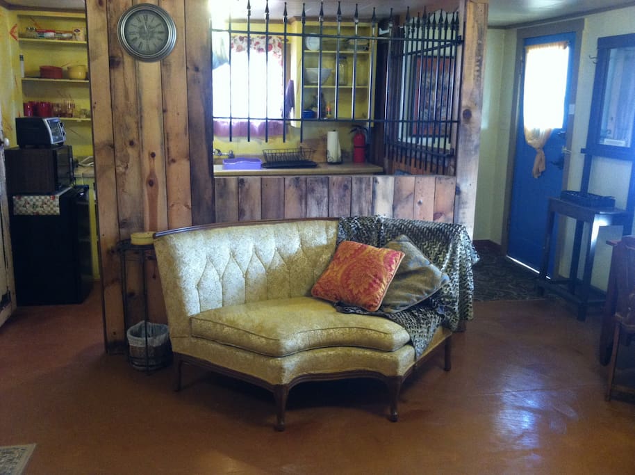 settee in front of kitchen