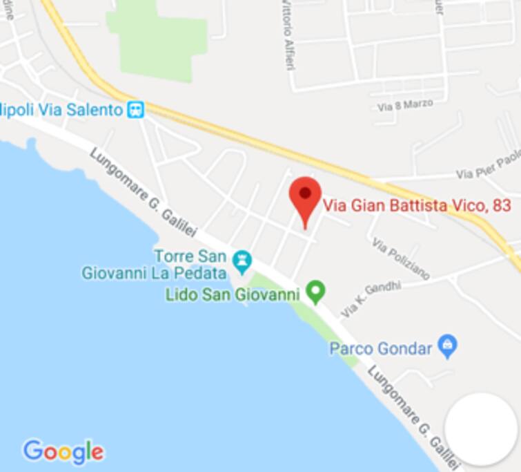 Mappa della zona Lido San Giovanni