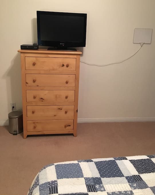 Tv and DVD player for your entertainment.
