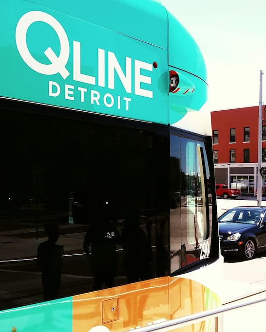 The Q-LINE Rail Stop @ Woodard and West Grand Blvd. Just Minutes away.