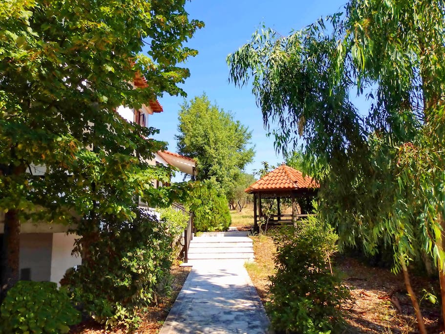 Entrance and gazebo