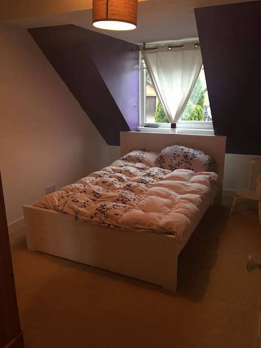 Double bed in a family home.