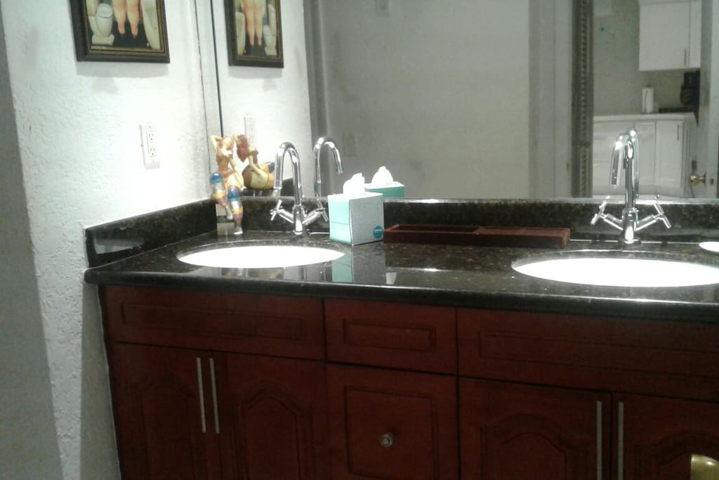 double sink romodelated bathroom