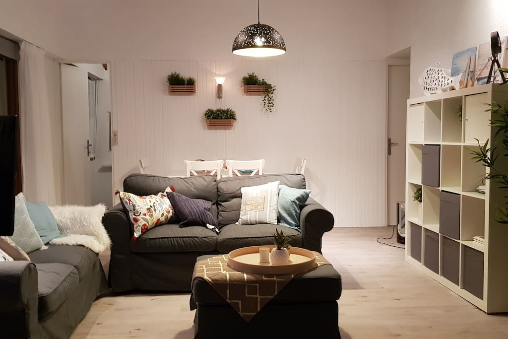 De gerenoveerde woonkamer