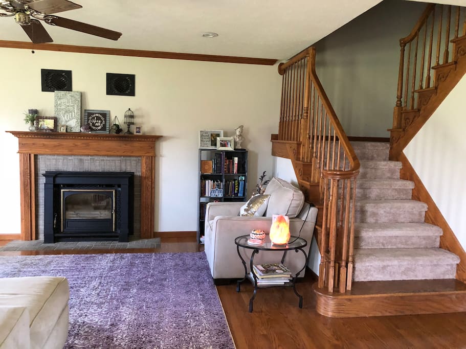 living room to upstairs