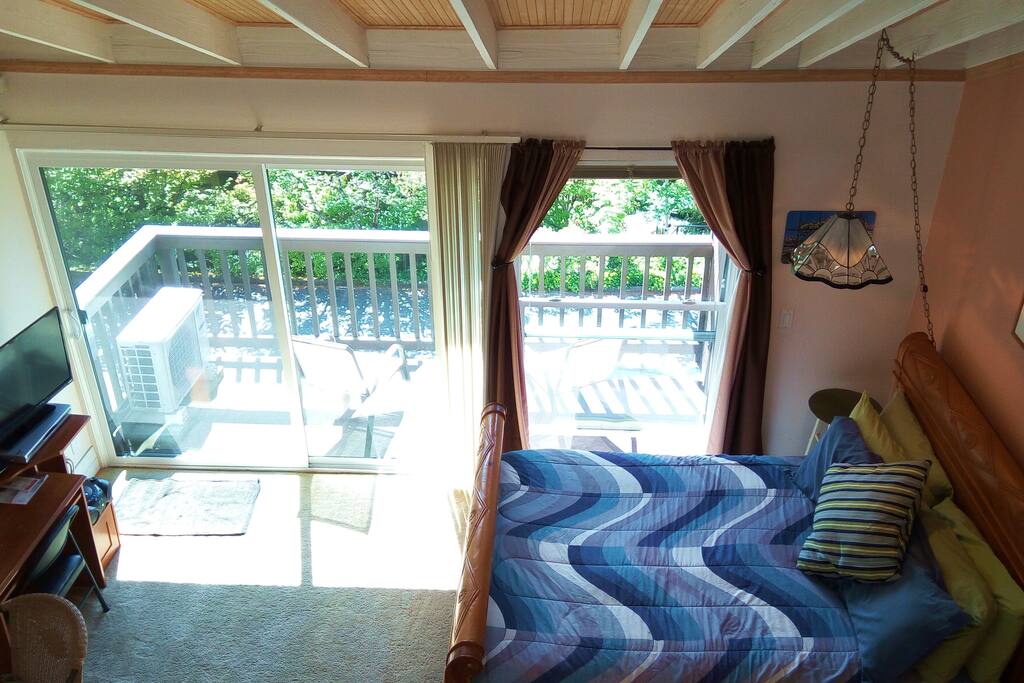 Loft ceiling makes home feel spacious !