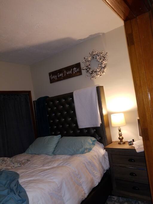 Queen Bed and Sofa Bed in living room