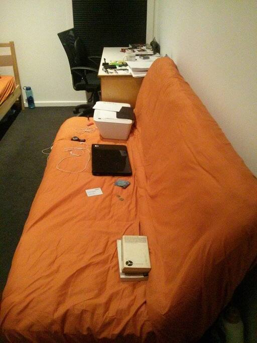 The futton has nothing on it at the moment. Covers and Pillows will also be included.