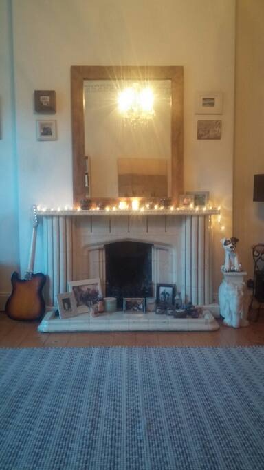 Living room fire place...real fire
