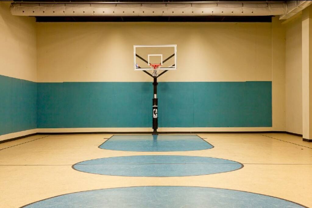 Come play indoor, full court basketball here! No need to bring your ball, your room has one ready to be used!