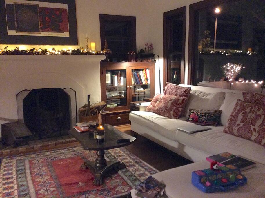 living room with fireplace
