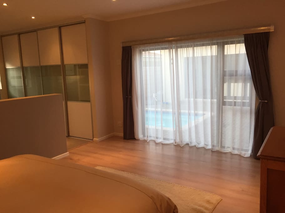 Sliding door to pool.