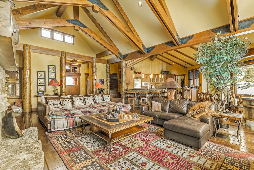 Beautiful Great Room with Massive Picture Windows. Views All of Breckenridge Resort Peak 8.