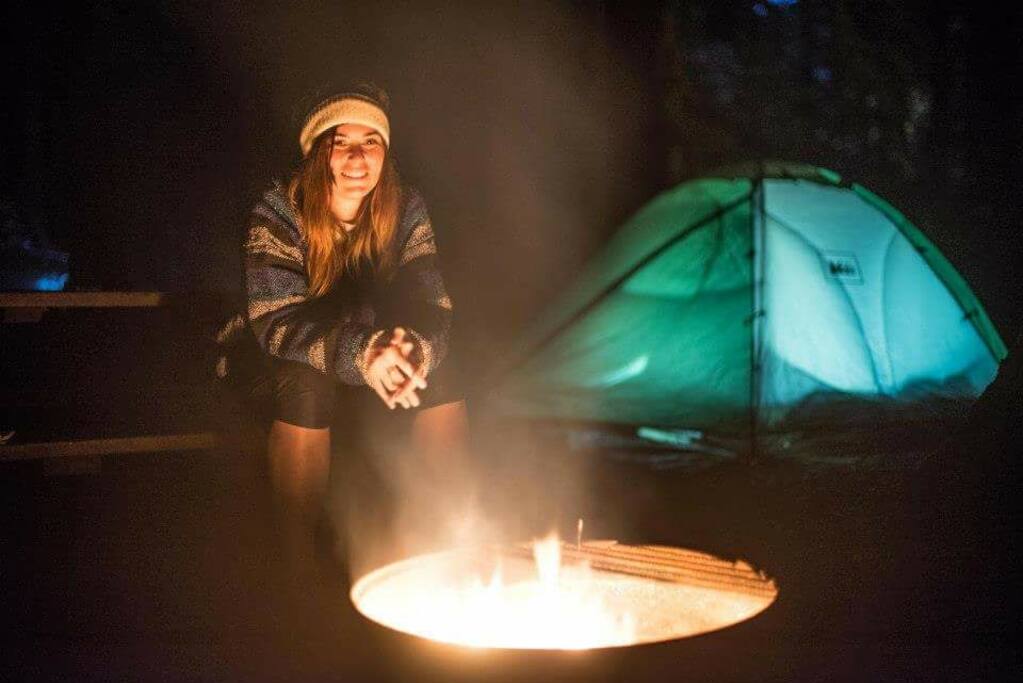 We set up the fire pit and wood for you!