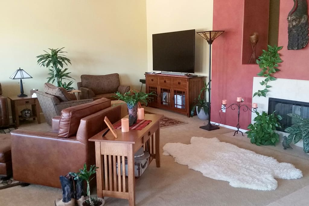many comfortable sitting areas as well as multiple TV viewing areas