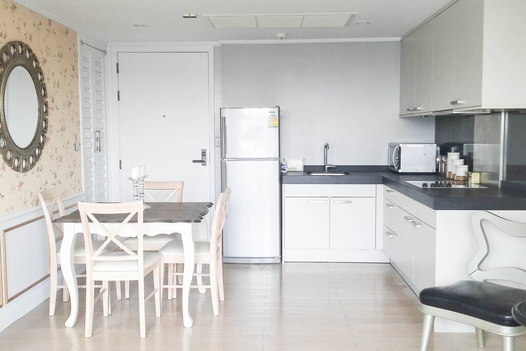 Dining area and kitchen