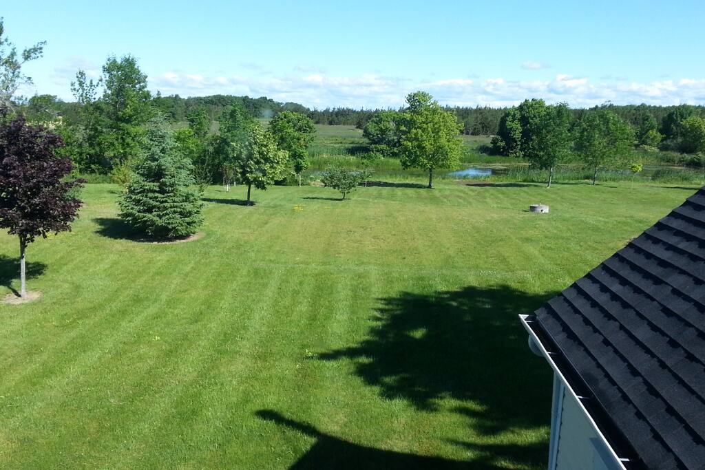 Your view from upstairs looking to back