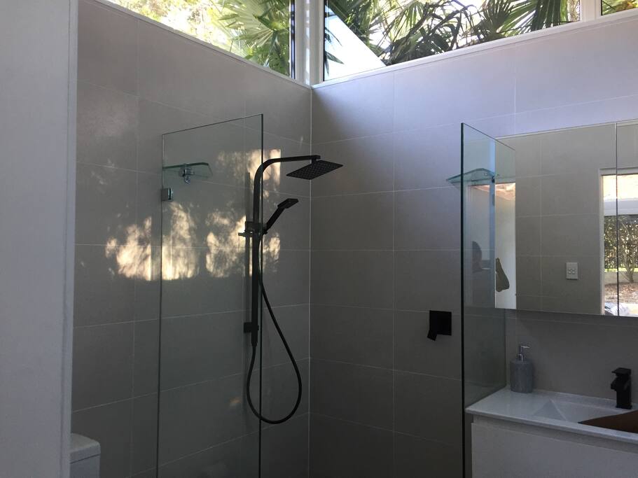 Brand new bathroom, bush views