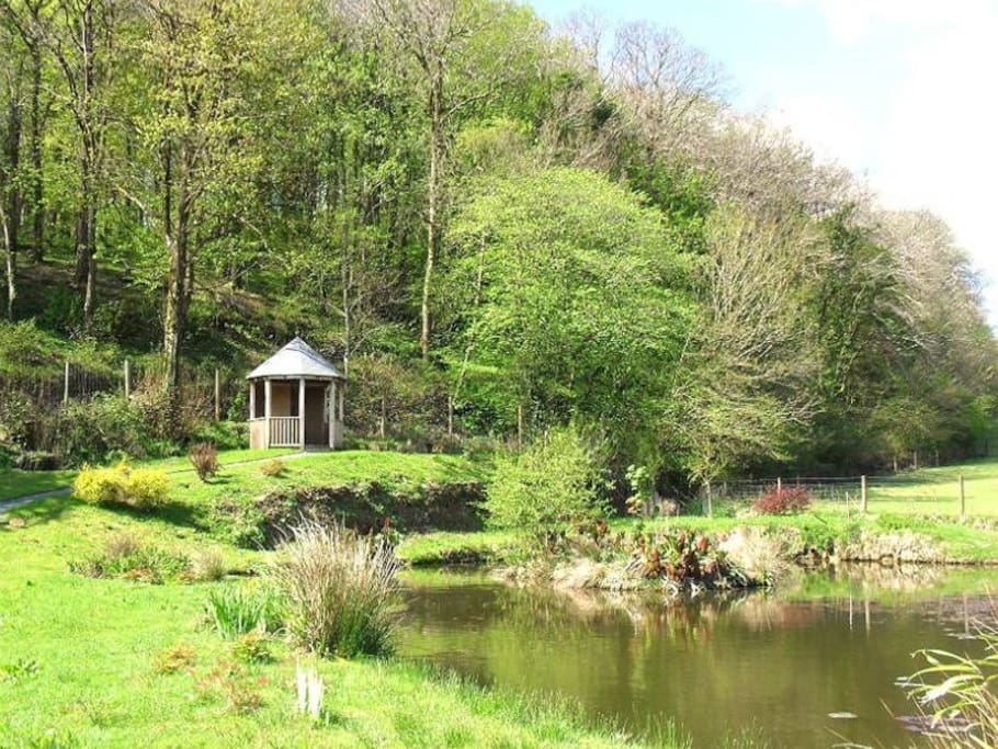 Enjoy a walk through the 38 acre woodland to the summerhouse and pond.