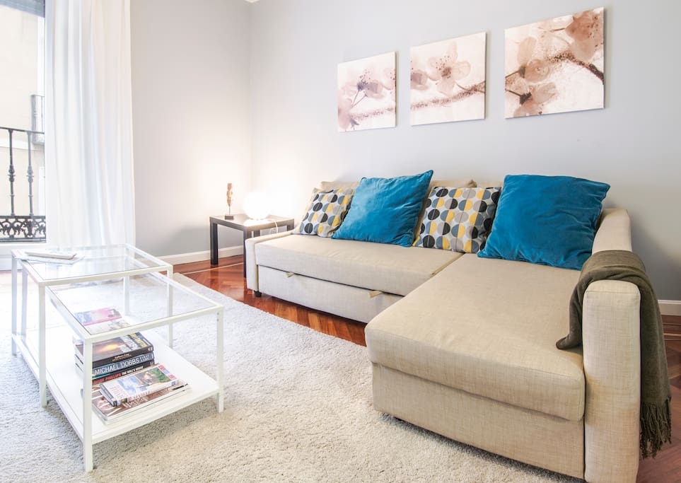 LIVING ROOM with a comfortable SOFA BED