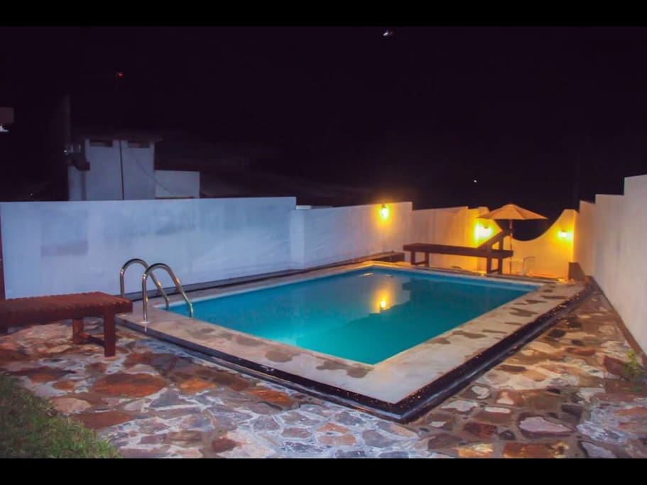 The pool at night