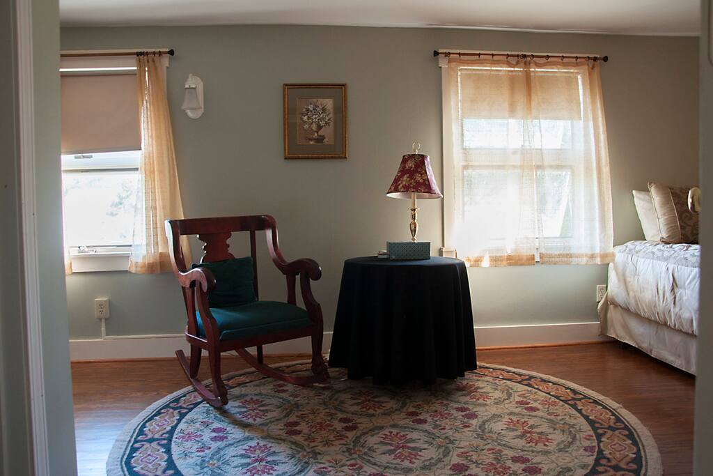 large room with seating area