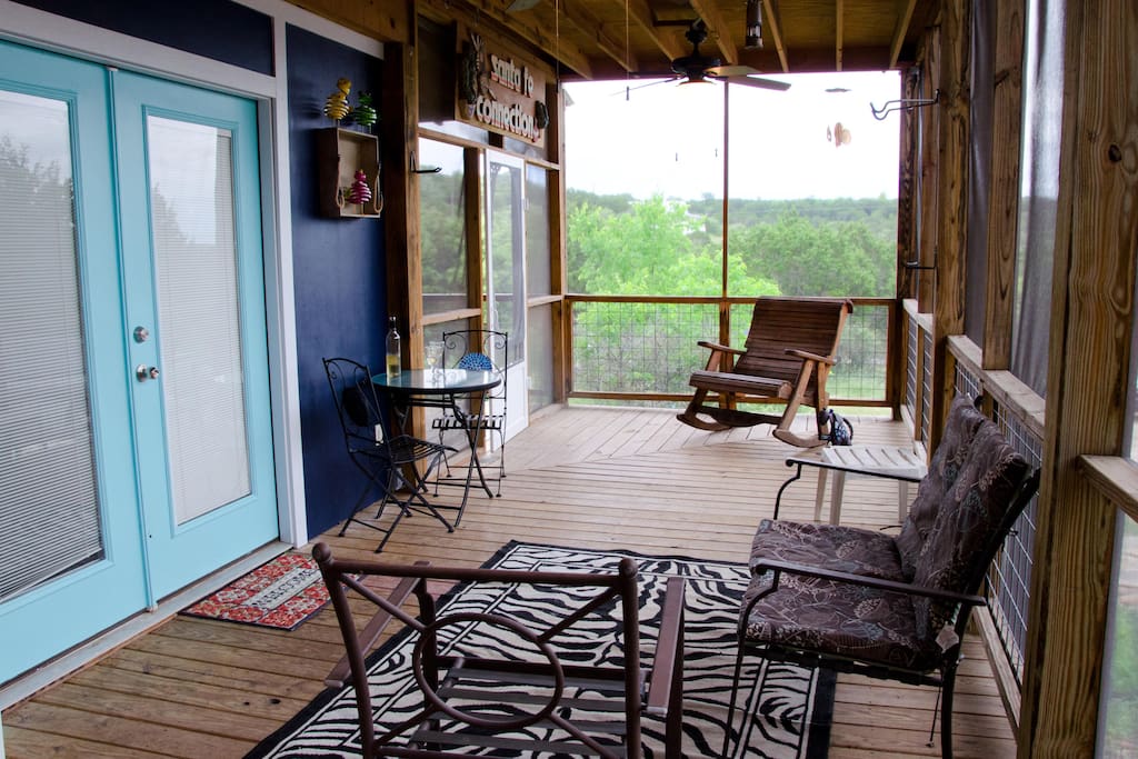 Enjoy hill country breezes from the screened in porch