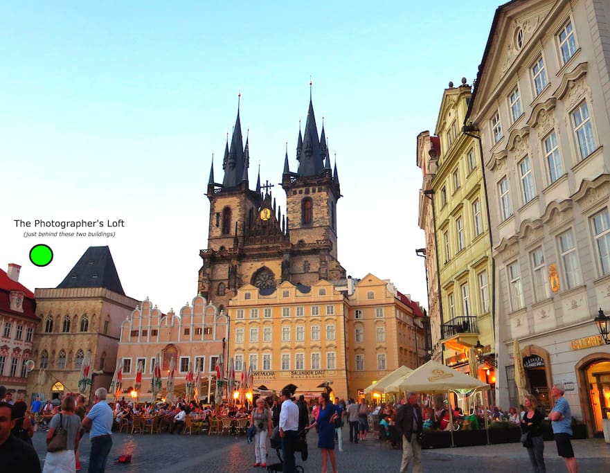 The location is incredible, one quiet street parallel to Old Town Square. More location pics further along...